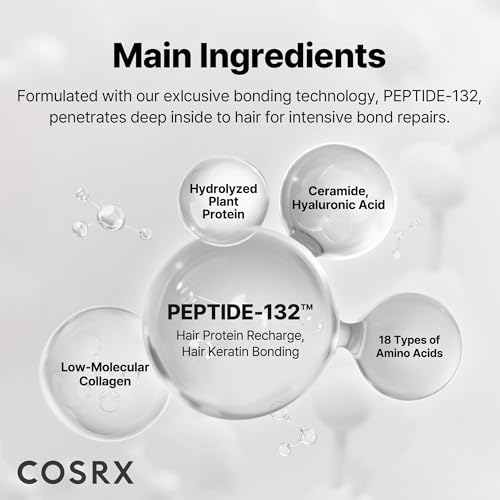 COSRX PEPTIDE-132 Hair Bonding Treatment packaging box showcases clean, cruelty-free beauty.