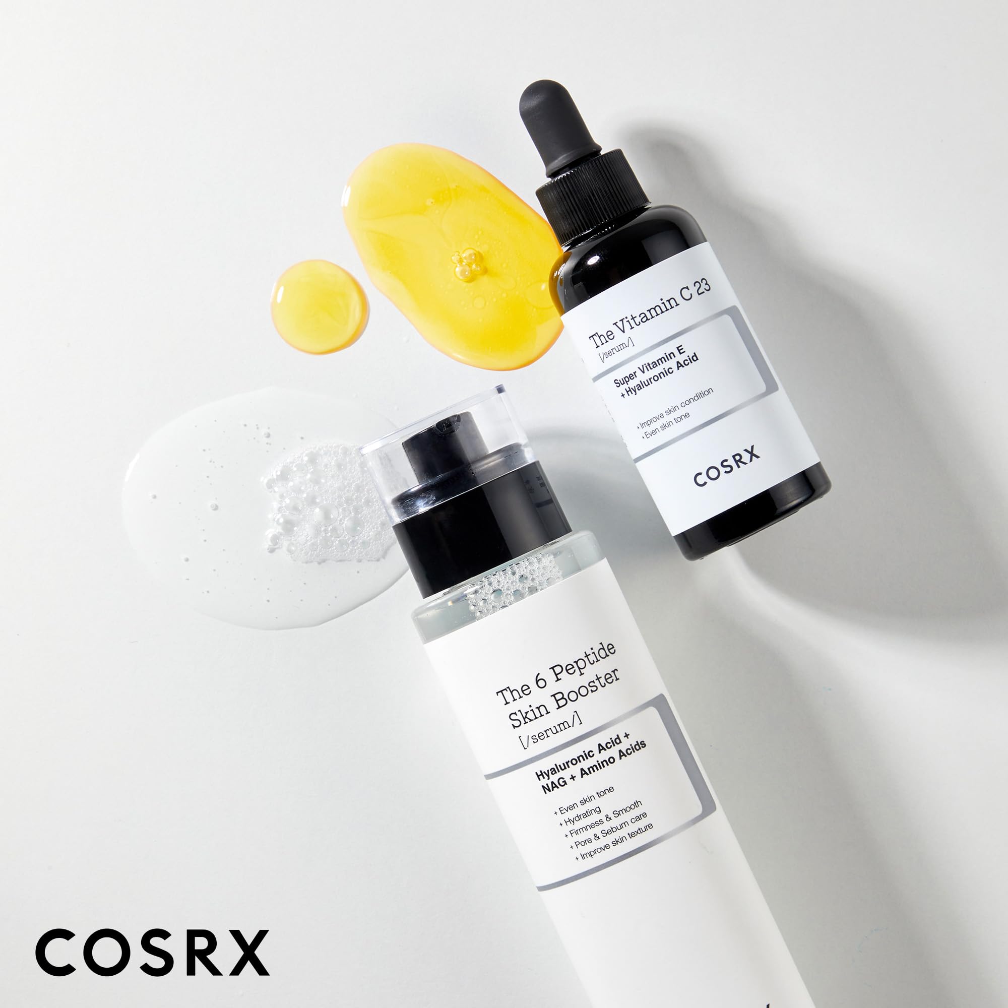 COSRX booster serum pump in use demonstrating easy absorption