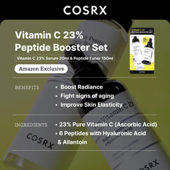 COSRX Skin Booster Peptide Toner bottle close-up showing elasticity and radiance