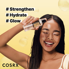 COSRX Peptide Toner Serum swirl shows elasticity and glow benefits
