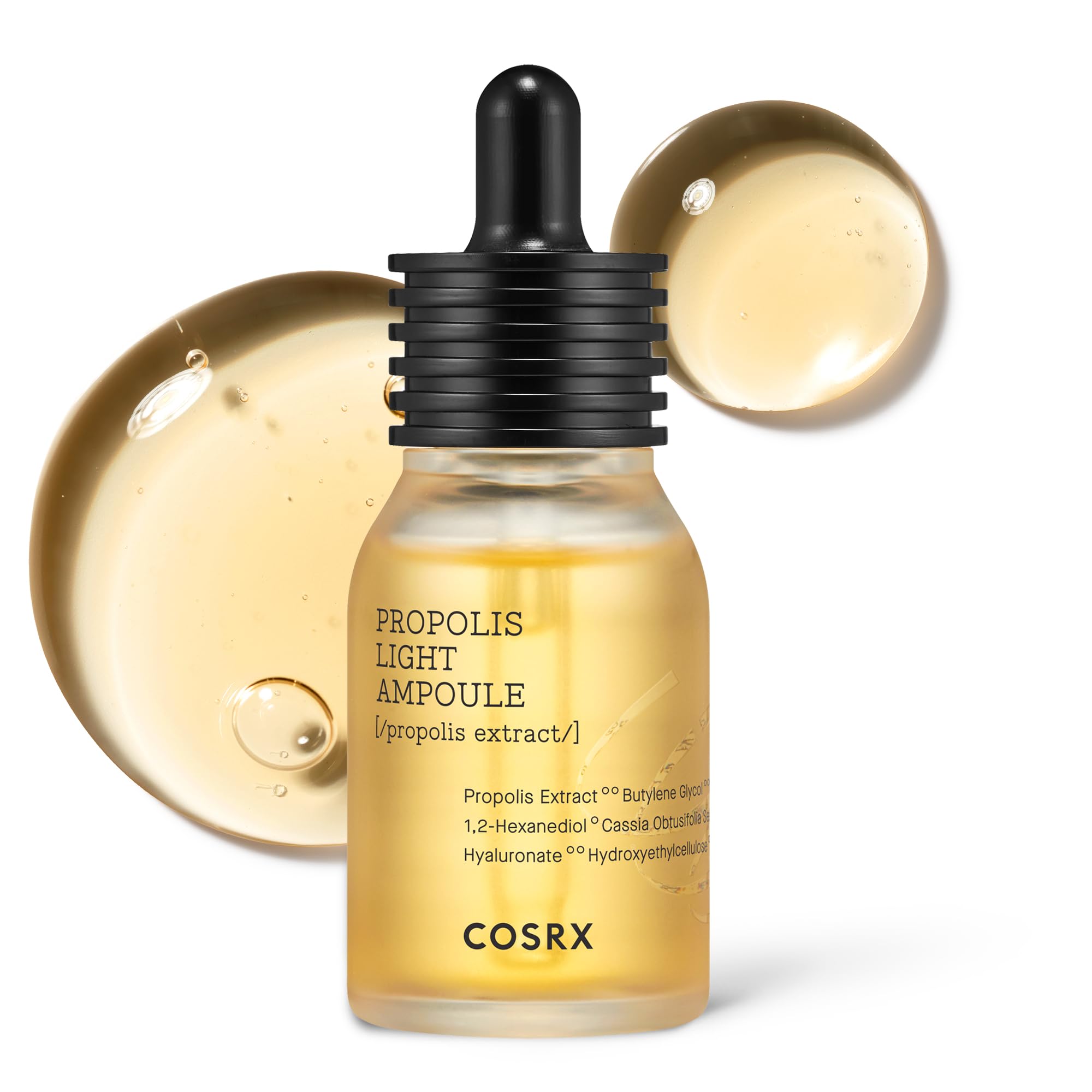 COSRX Propolis Ampoule bottle close-up highlights hydrating serum for sensitive skin