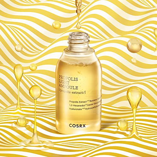 COSRX Propolis Ampoule being dispensed on hand suggests quick, lightweight hydration
