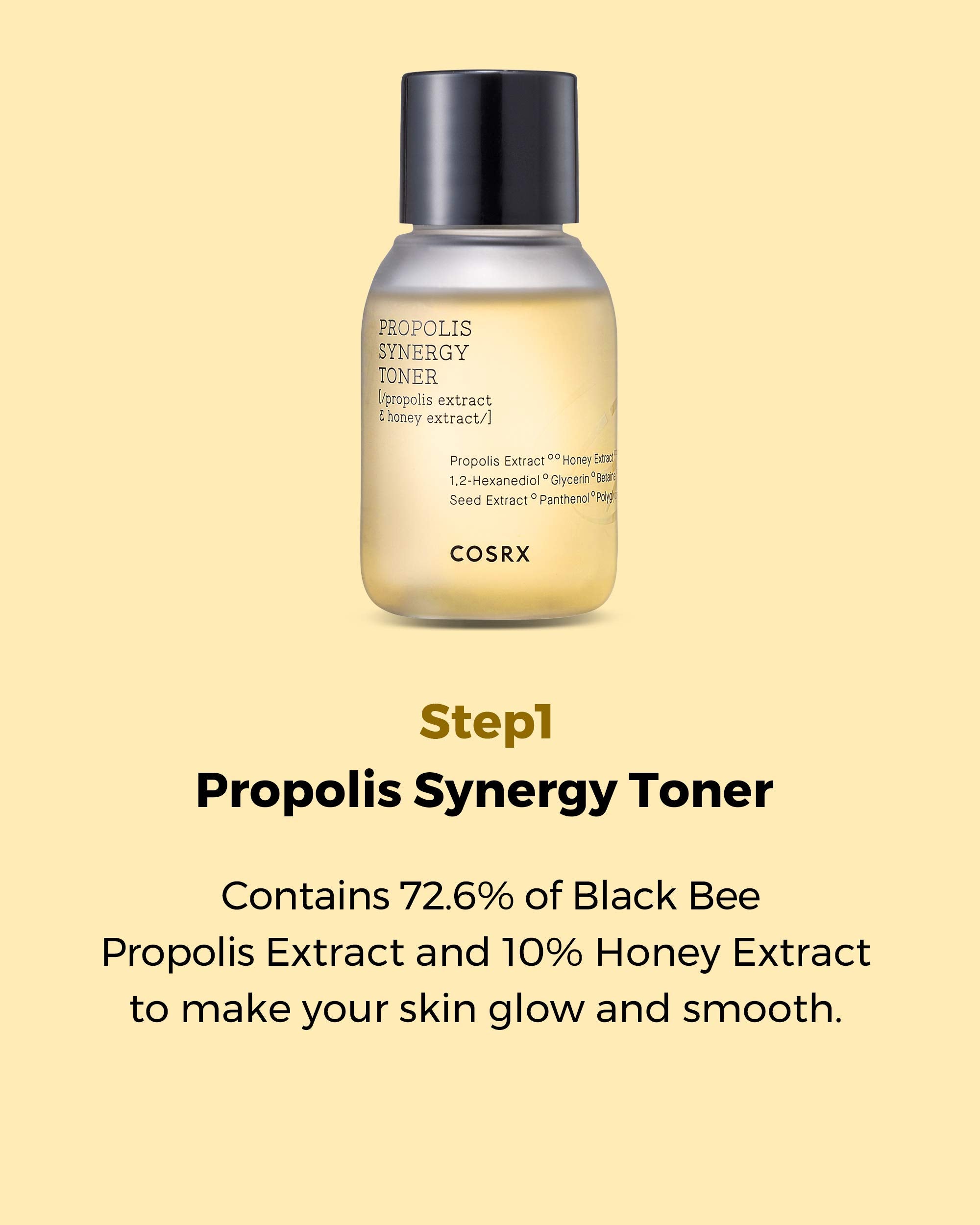 COSRX Propolis Light Ampoule close-up emphasizes quick absorption for refreshing skin
