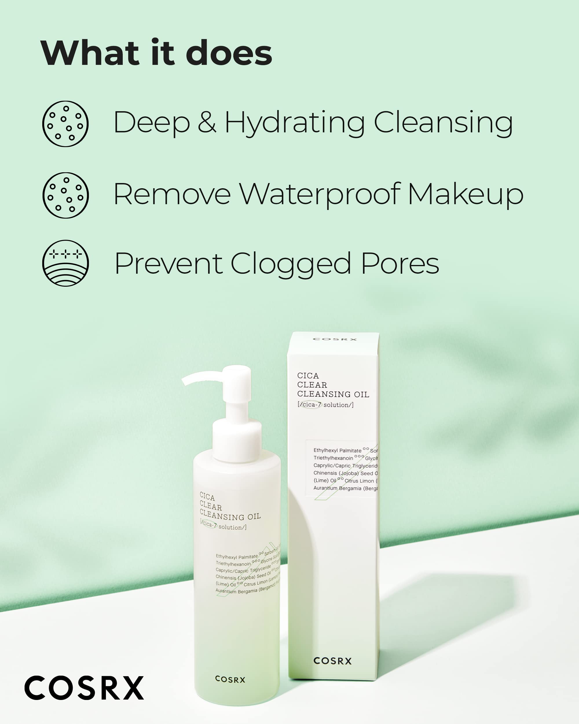 COSRX packaging and ingredient graphic communicates CICA-7 Complex benefits.