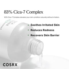 COSRX Pure Fit CICA Toner application on face demonstrates gentle layering for sensitive skin.
