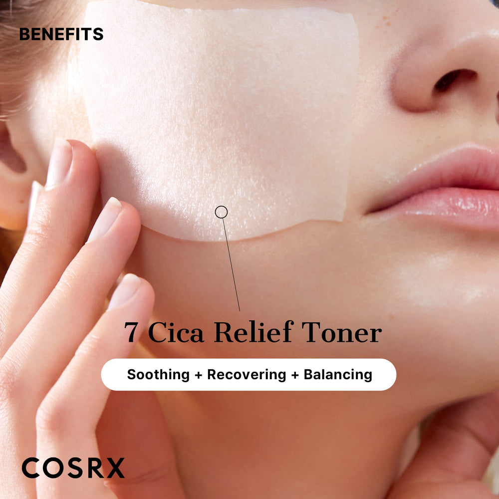 COSRX Pure Fit CICA Toner bottle on shelf for daily calming skincare.