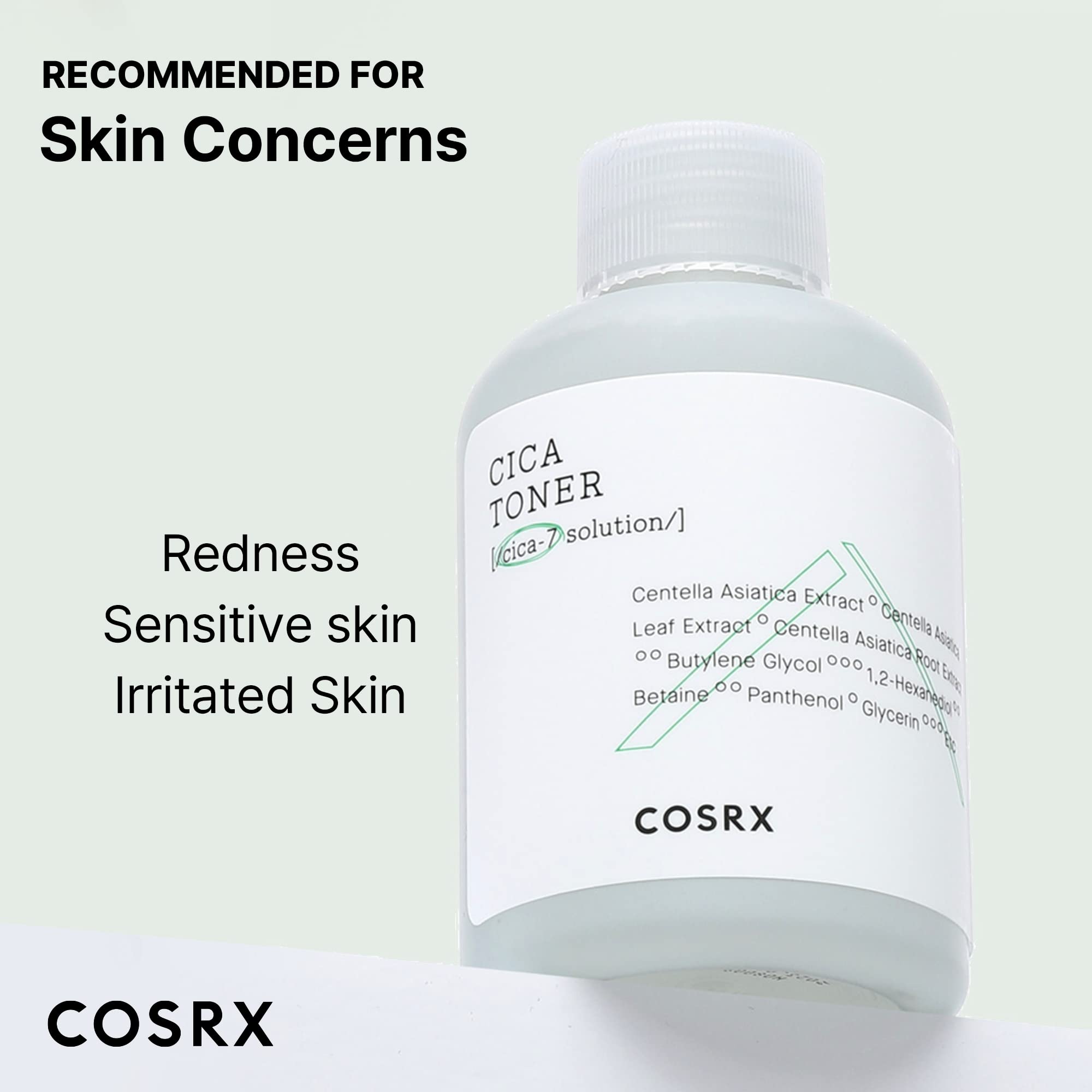 COSRX Pure Fit CICA Toner on skin shows refreshing, non-irritating feel.