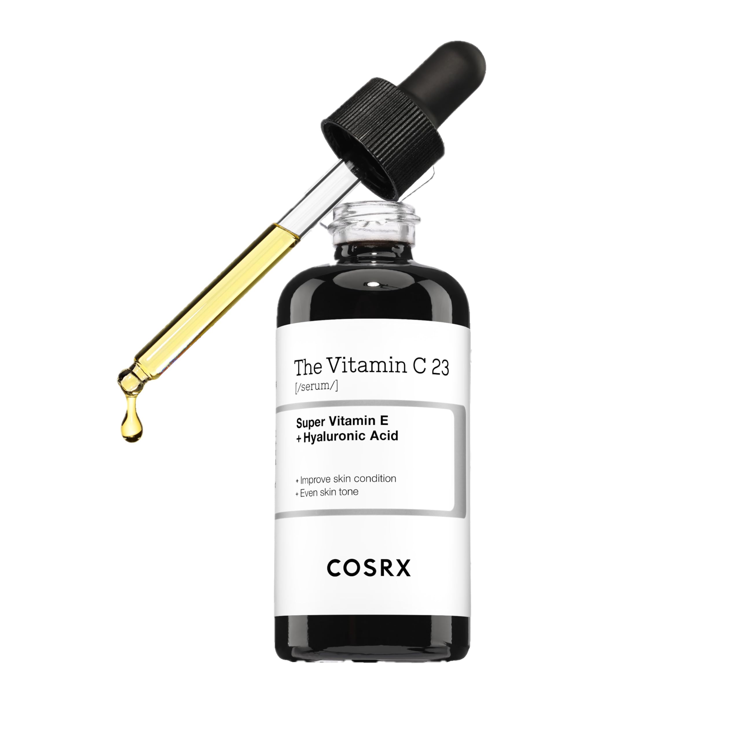 COSRX Pure Vitamin C 23% Serum bottle highlighting brightening potential