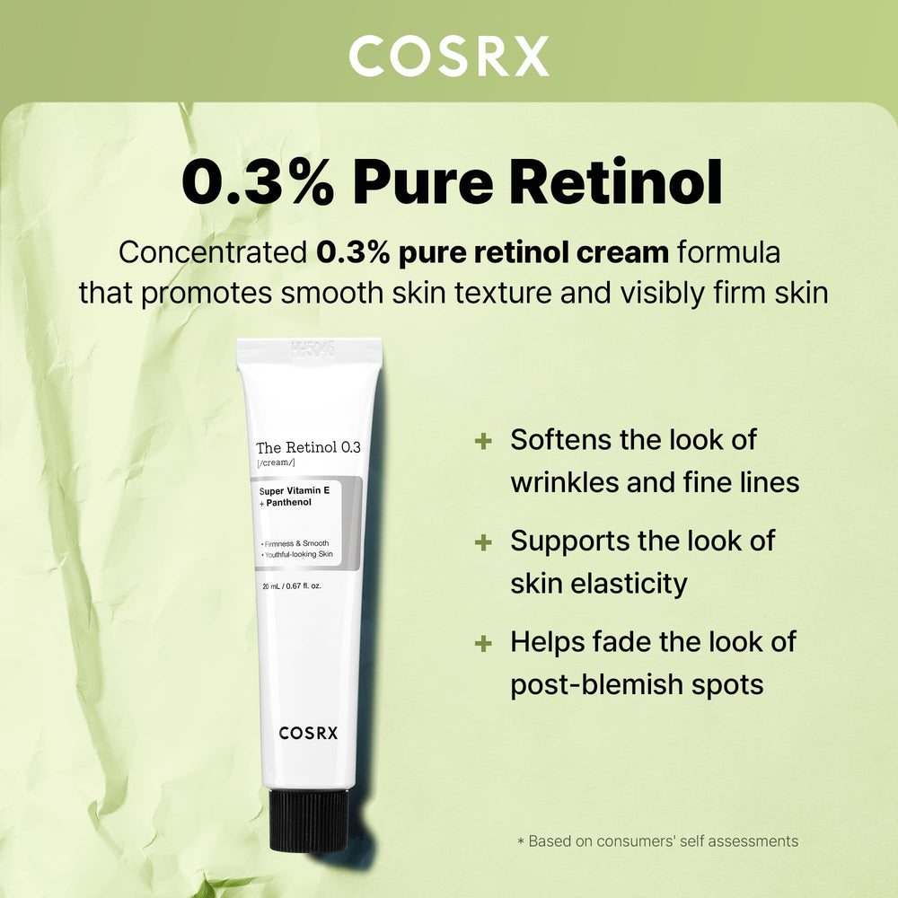 Texture swatch of COSRX Retinol 0.3% Cream showing lightweight formula