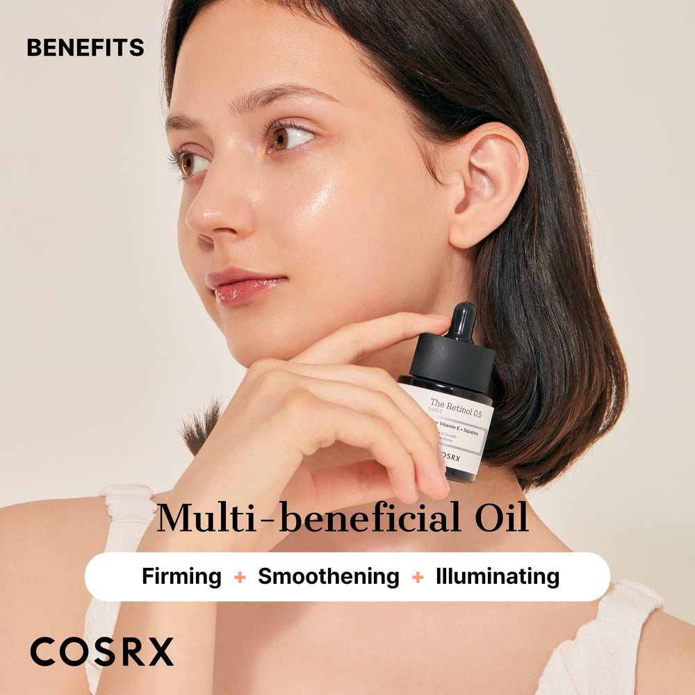 COSRX Retinol 0.5 Oil night routine scene demonstrates step-by-step usage.
