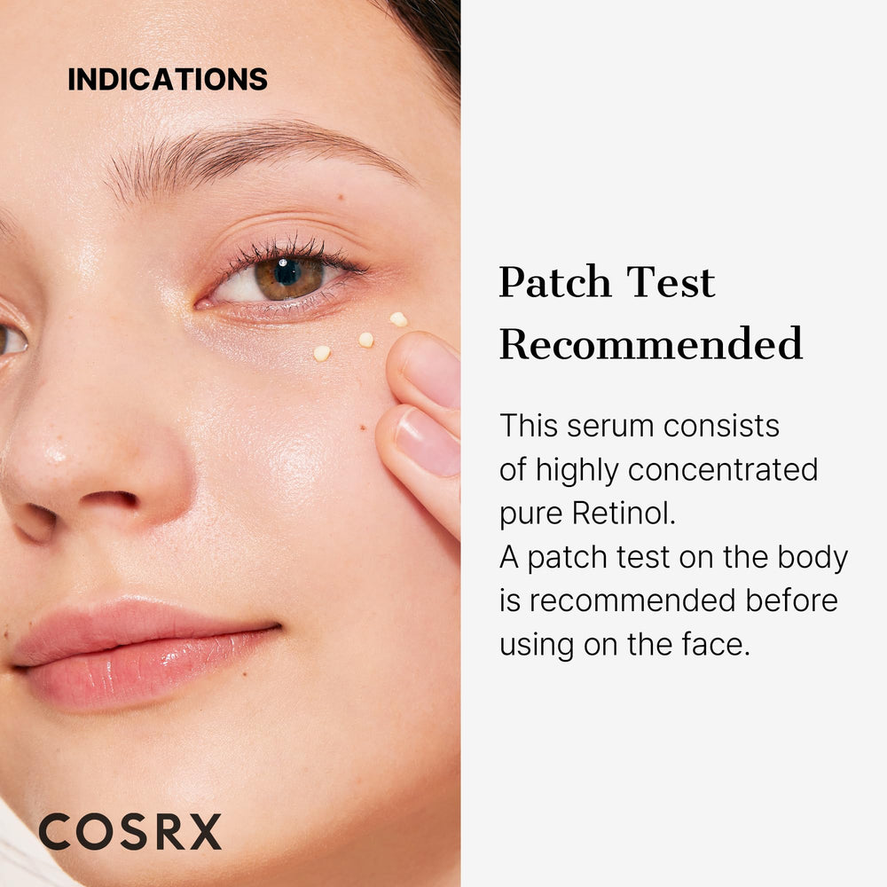 COSRX Retinol 0.1% Cream ingredients panel with panthenol and tocotrienol.
