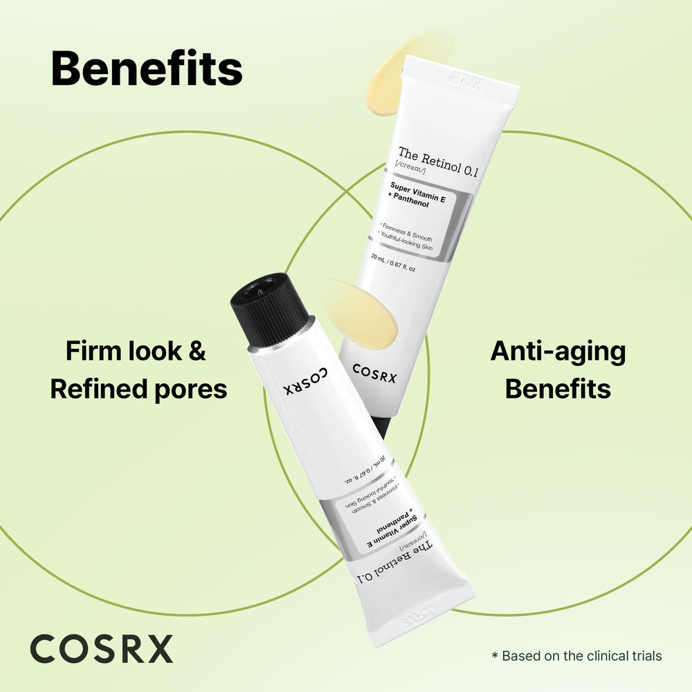 COSRX Retinol 0.1% Cream neck-area helps firm neck skin.