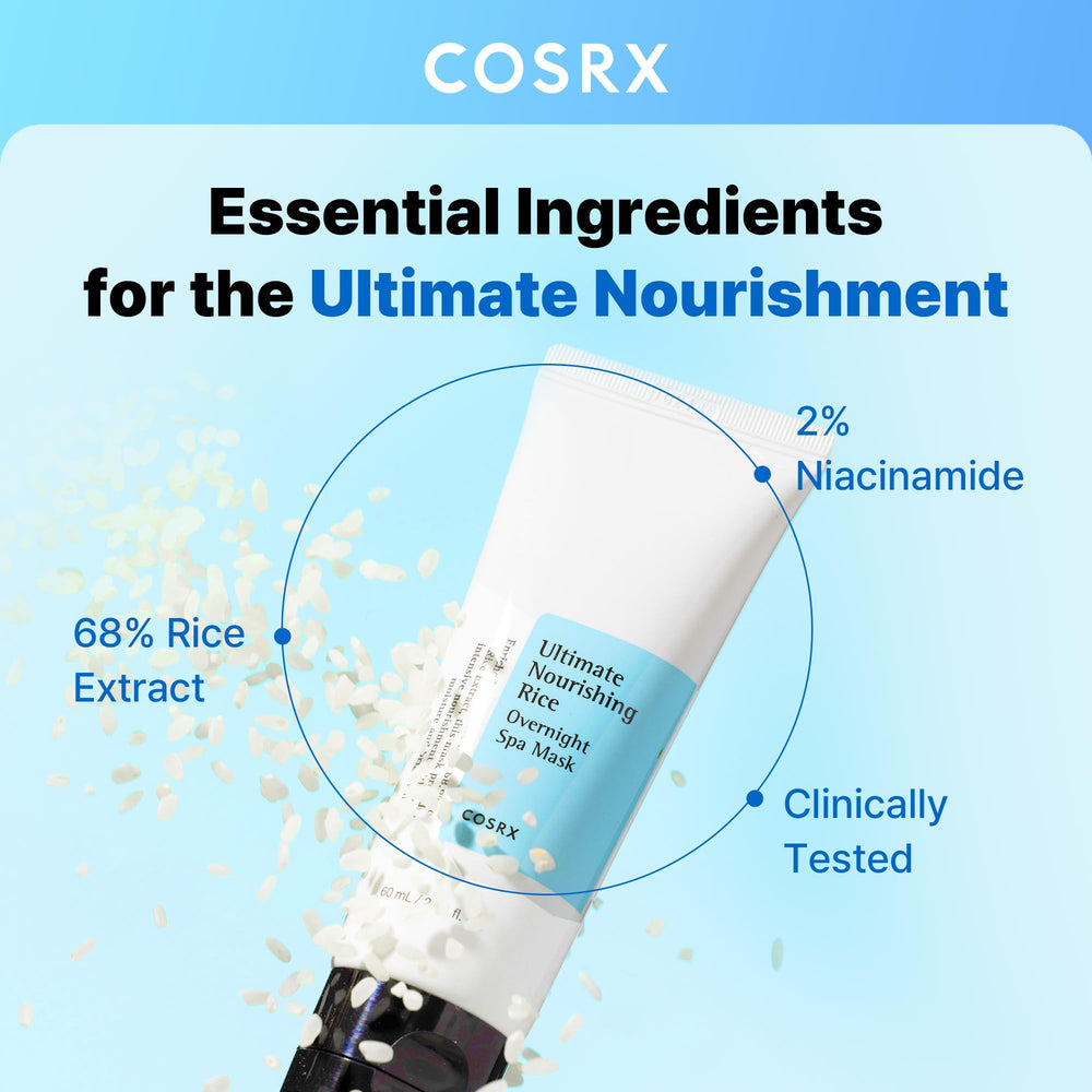 COSRX Rice extract 68 percent label closeup highlighting potent hydration source
