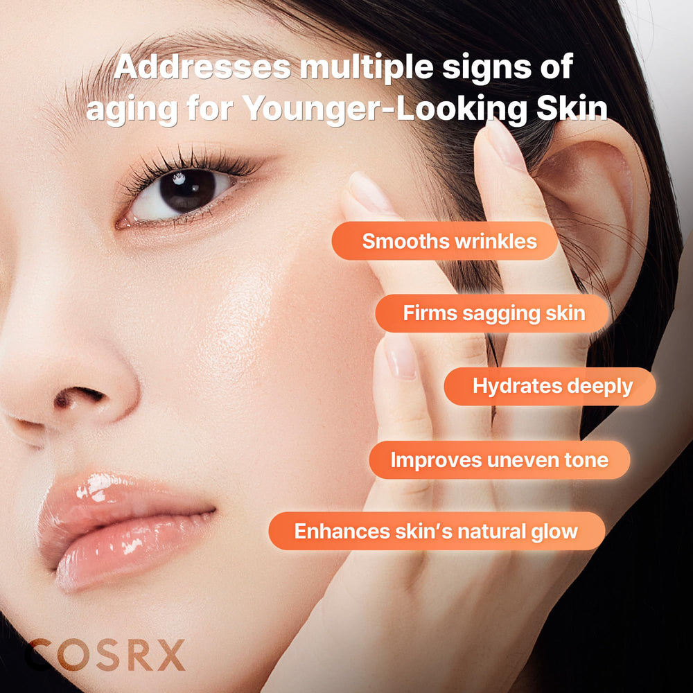 COSRX salmon DNA complex illustration emphasizes high-purity actives for vitality.