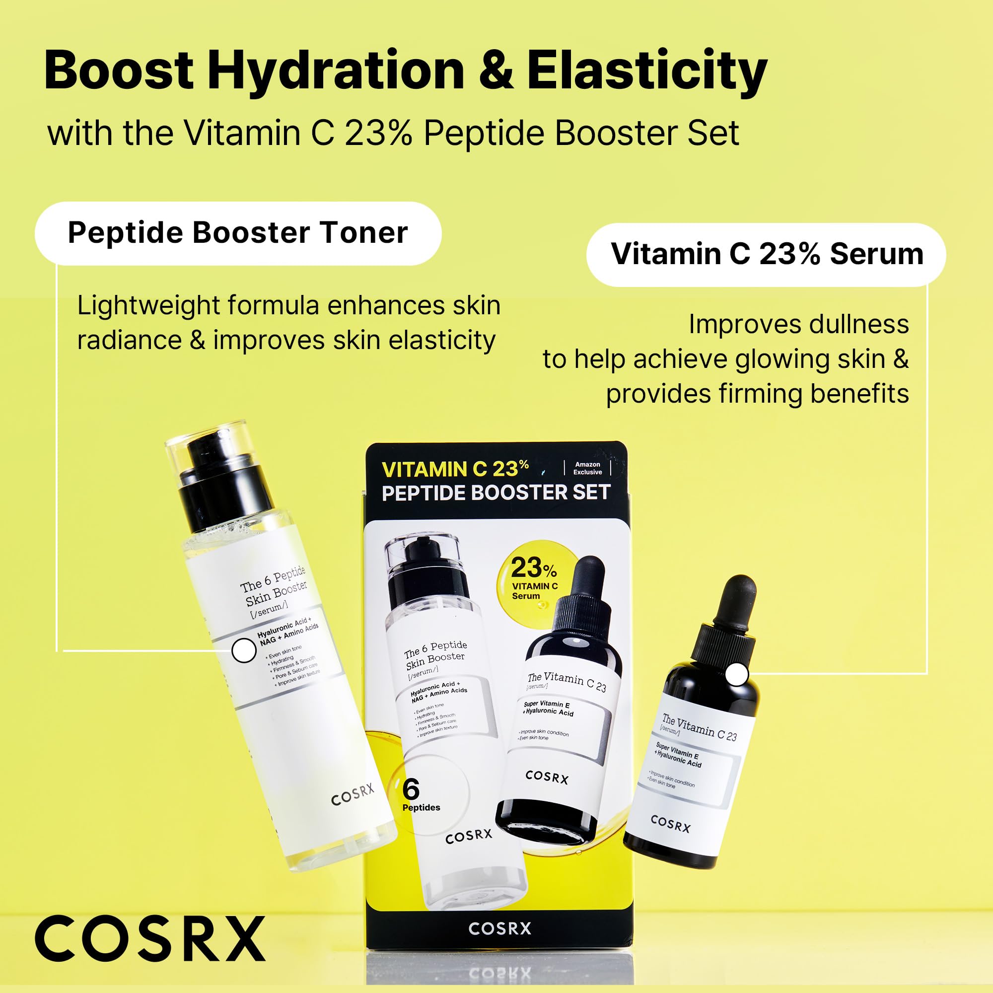 COSRX skincare routine after cleansing displaying booster serum application