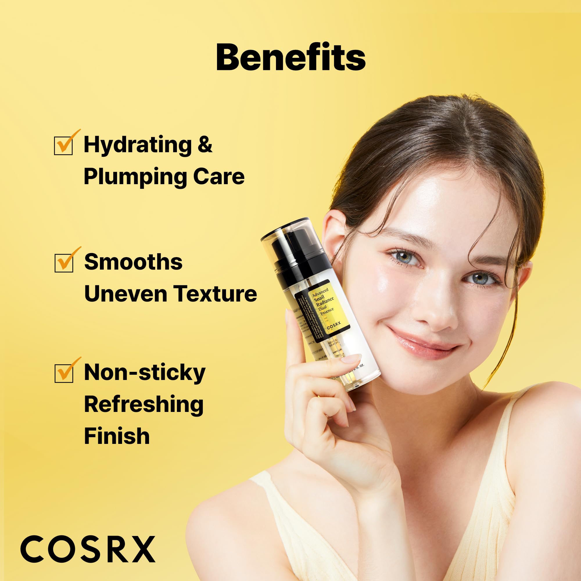 COSRX Snail Mucin 74% ingredients reel highlights snail complex and niacinamide.