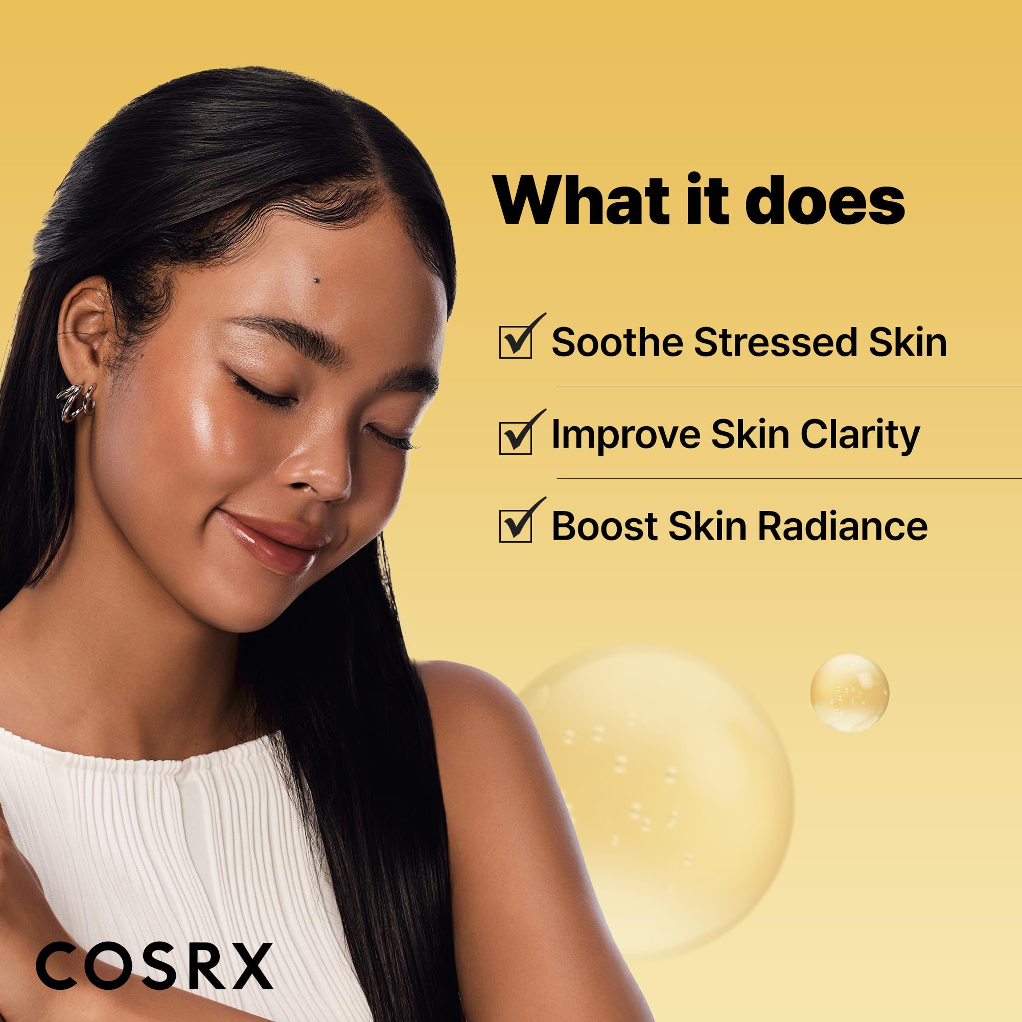 COSRX Snail Mucin serum texture shows a lightweight, glowy finish
