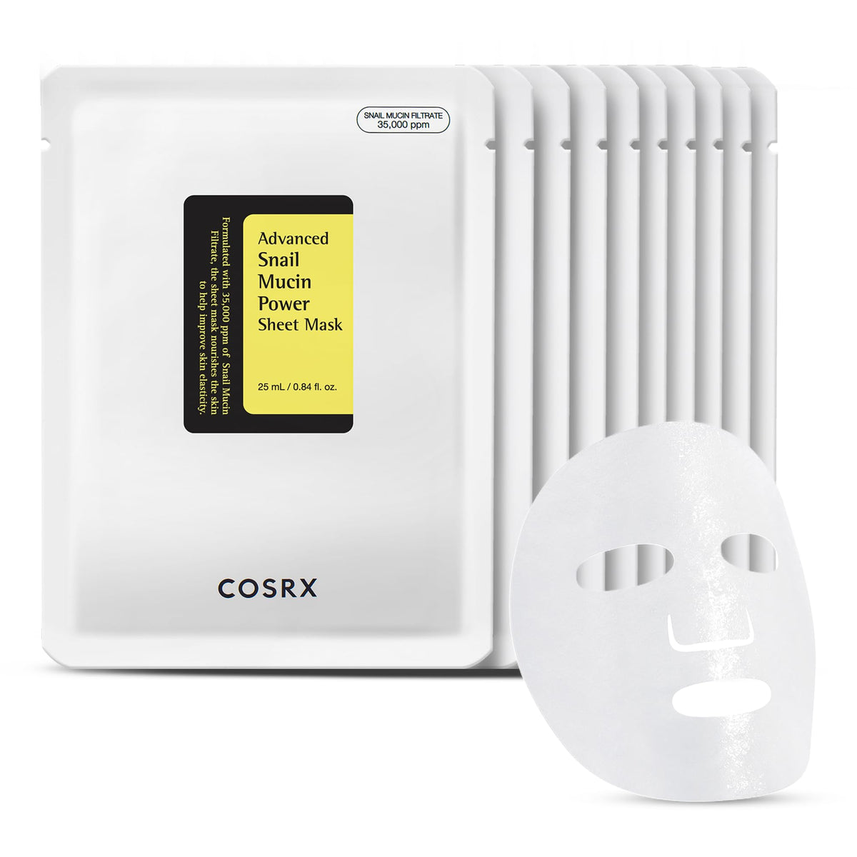 COSRX Snail Mucin Sheet Mask closeup highlighting deep hydration for dry skin