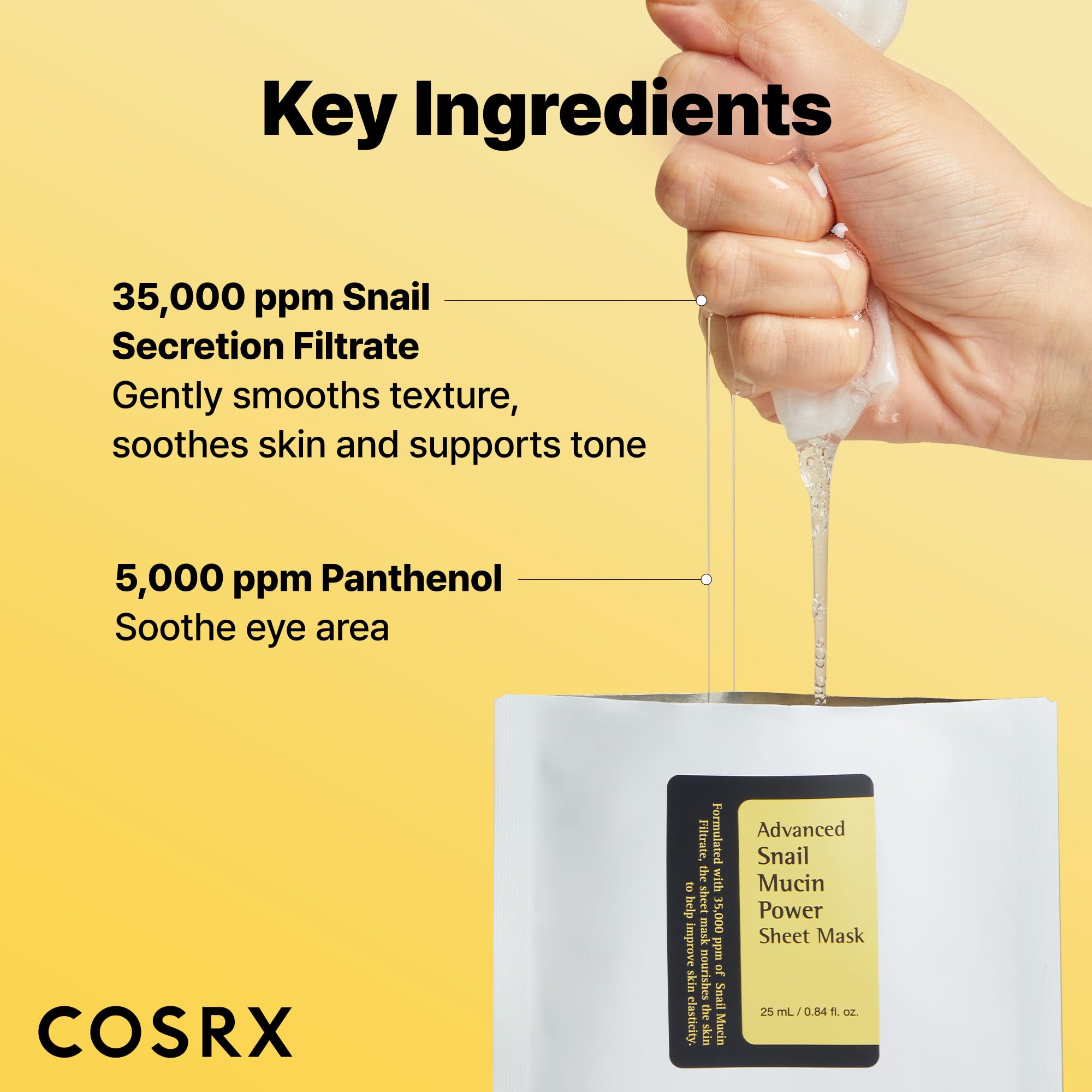 COSRX Snail Mucin Sheet Mask on face during a soothing routine