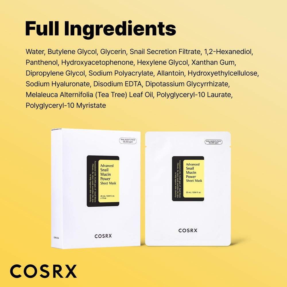 COSRX Snail Mucin Sheet Mask suitable for sensitive skin care routine