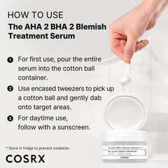 COSRX spot-treatment application close-up showing quick absorption on skin.