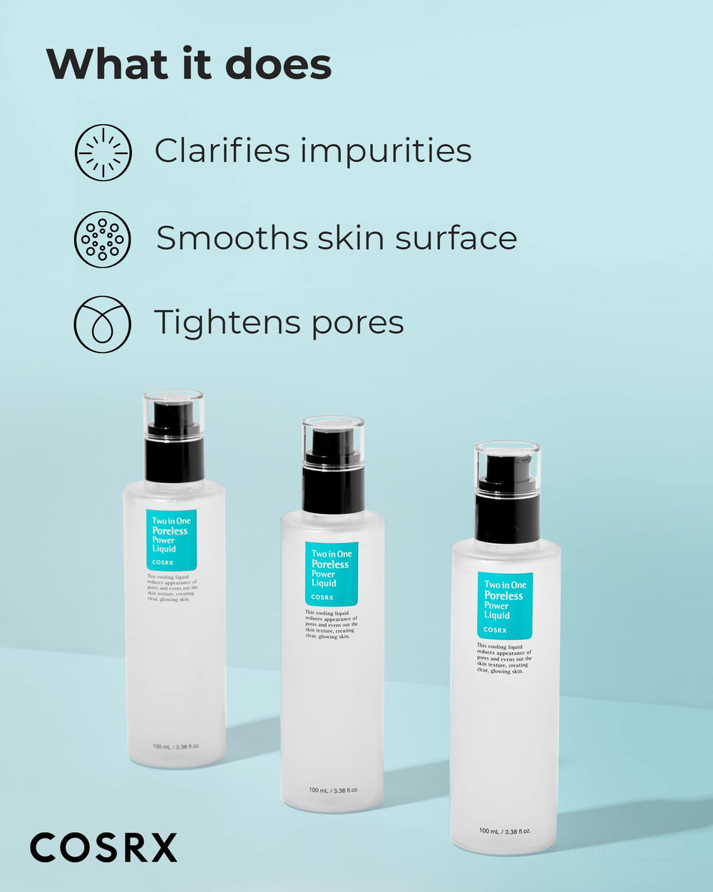 COSRX Two in One Poreless Power Liquid skin texture close-up showing smooth finish