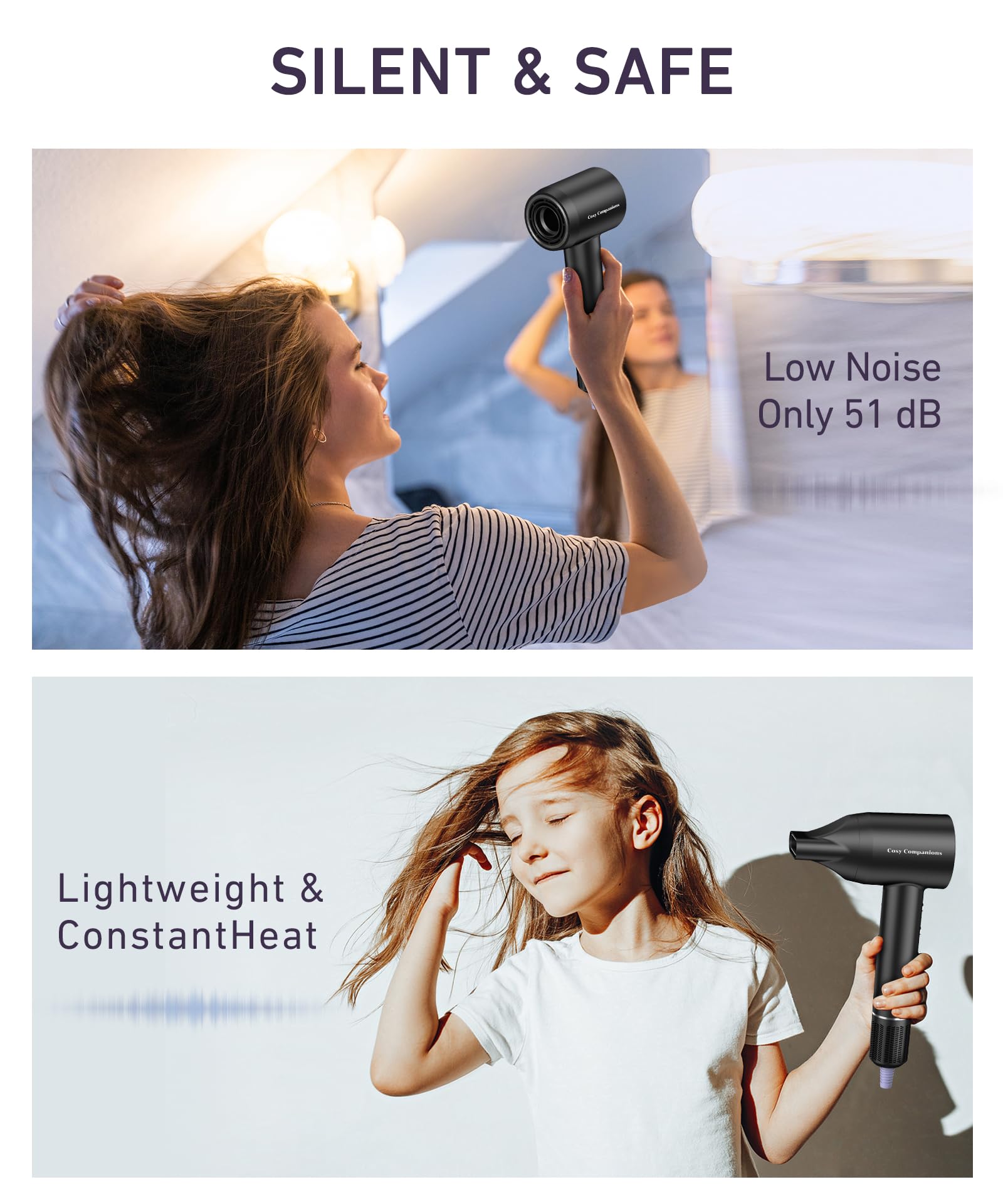Cosy Companions 360-degree magnetic nozzle adapts for all hair lengths