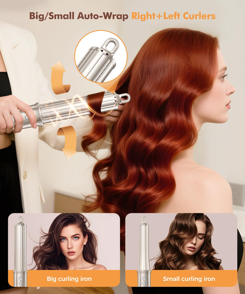 Cosy Companions 6-in-1 automatic curlers with big and small barrels for waves