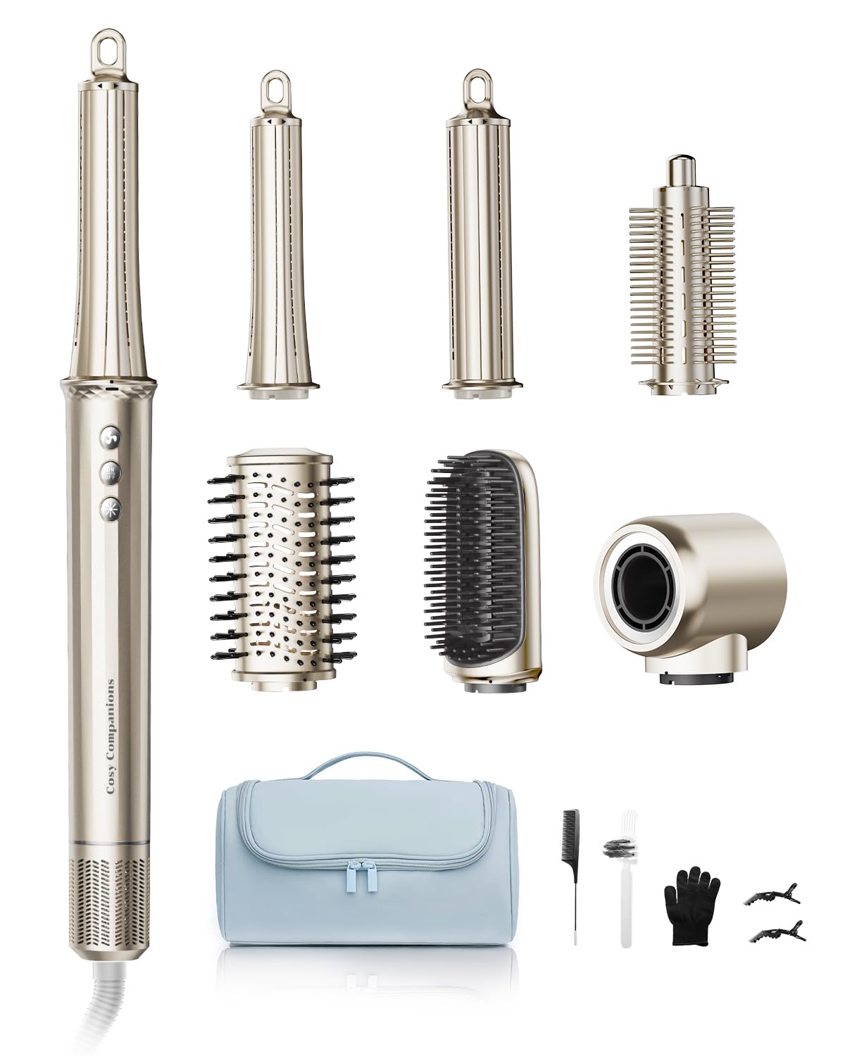 Cosy Companions 6-in-1 hair dryer brush front view for fast, versatile styling