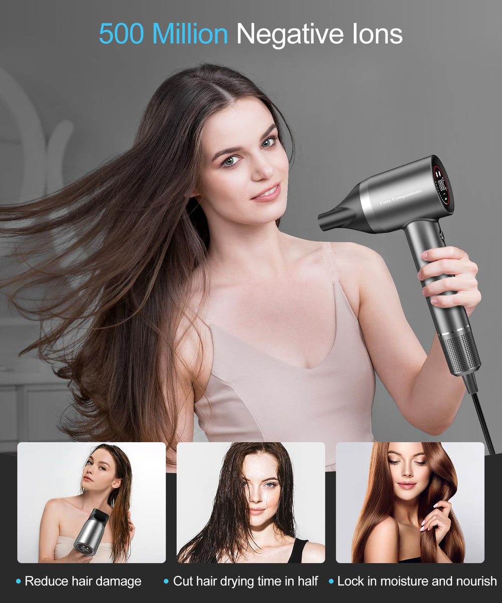 Cosy Companions hair dryer with diffuser attachment enhancing styling options.
