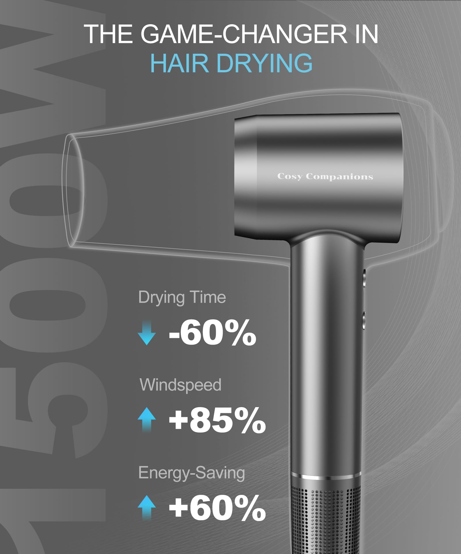 Cosy Companions hair dryer features intelligent thermo control to protect hair.