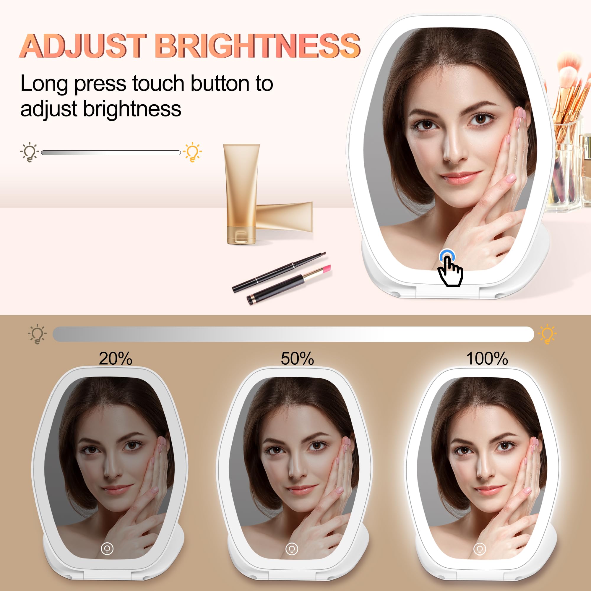 COSYGLOW makeup mirror highlighting adjustable lighting for different occasions.