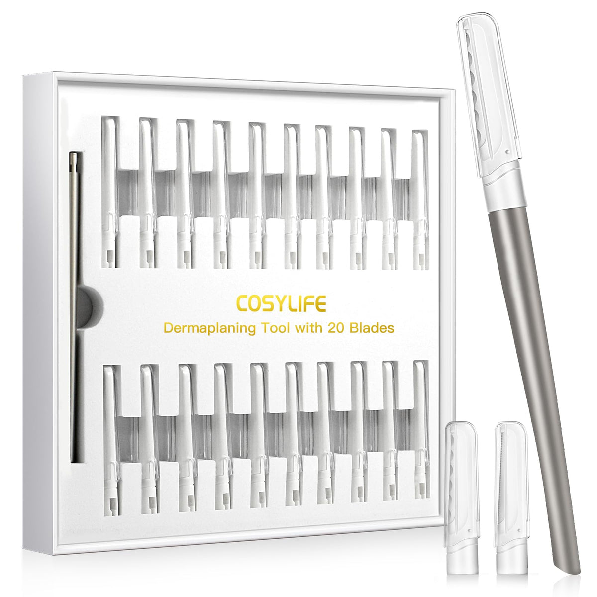 Cosylife Dermaplaning Tool handle with ergonomic grip for precise at-home exfoliation.