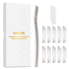 COSYLIFE eyebrow razor with handle and blades for precise at-home shaping