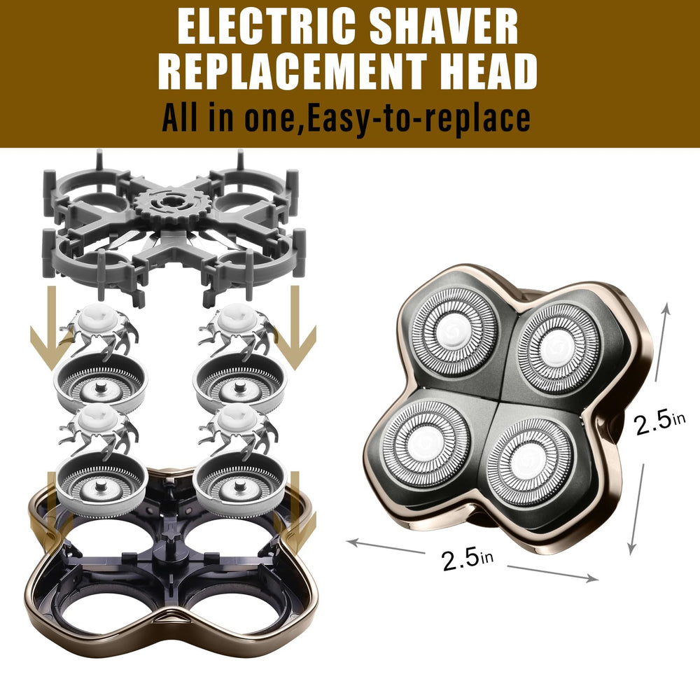 COSYONALL Shaver PRO 4 Head closeup stainless steel blades deliver a durable edge.