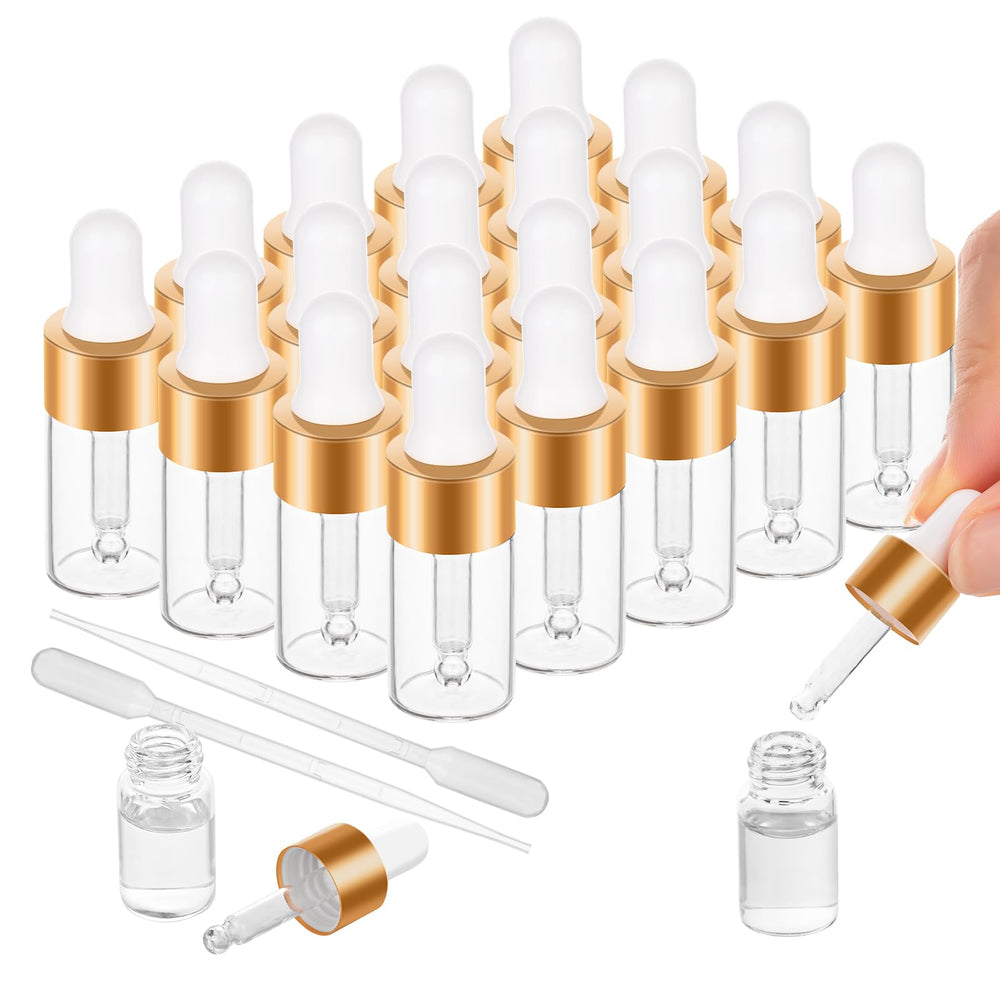 COTOM 3ml mini dropper bottle closeup showing clear glass and travel-friendly design.