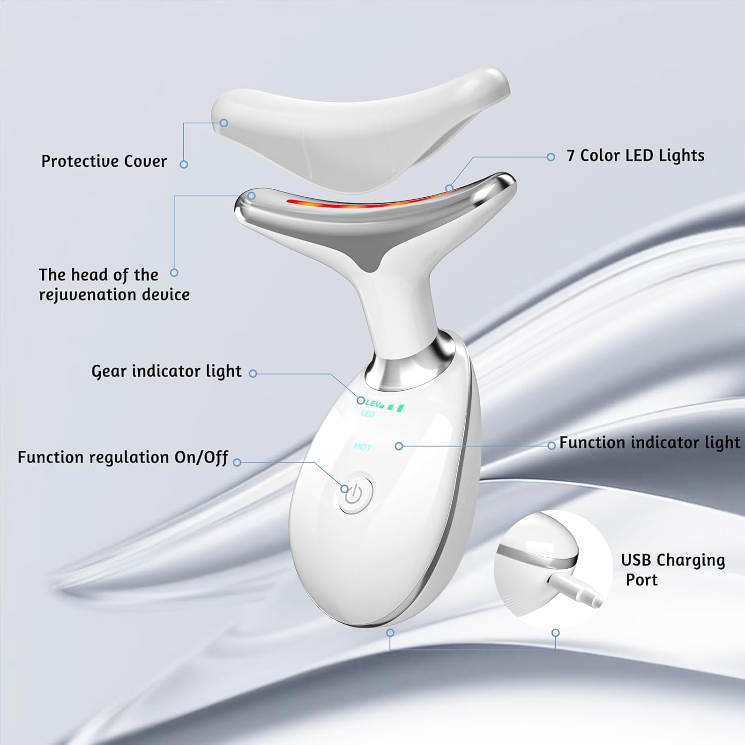 Cotsoco massager modes CLEAN ABSORB HOT for pores and absorption