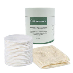 Cottonessence round storage box holding pads for neat counter storage