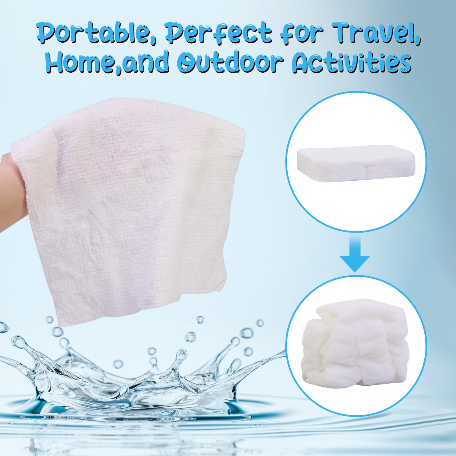 Toalla Cottonessence para camping y actividades al aire libre, compacta.