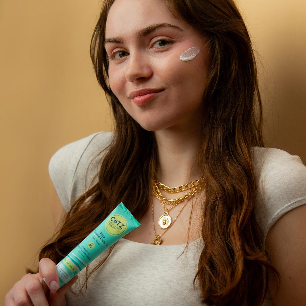 CoTZ Face Prime & Protect reef-friendly formula supports eco-conscious sun care.