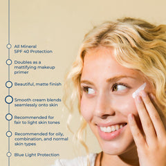 CoTZ Face Prime & Protect SPF 40 UVA/UVB protection is photostable for daily wear.