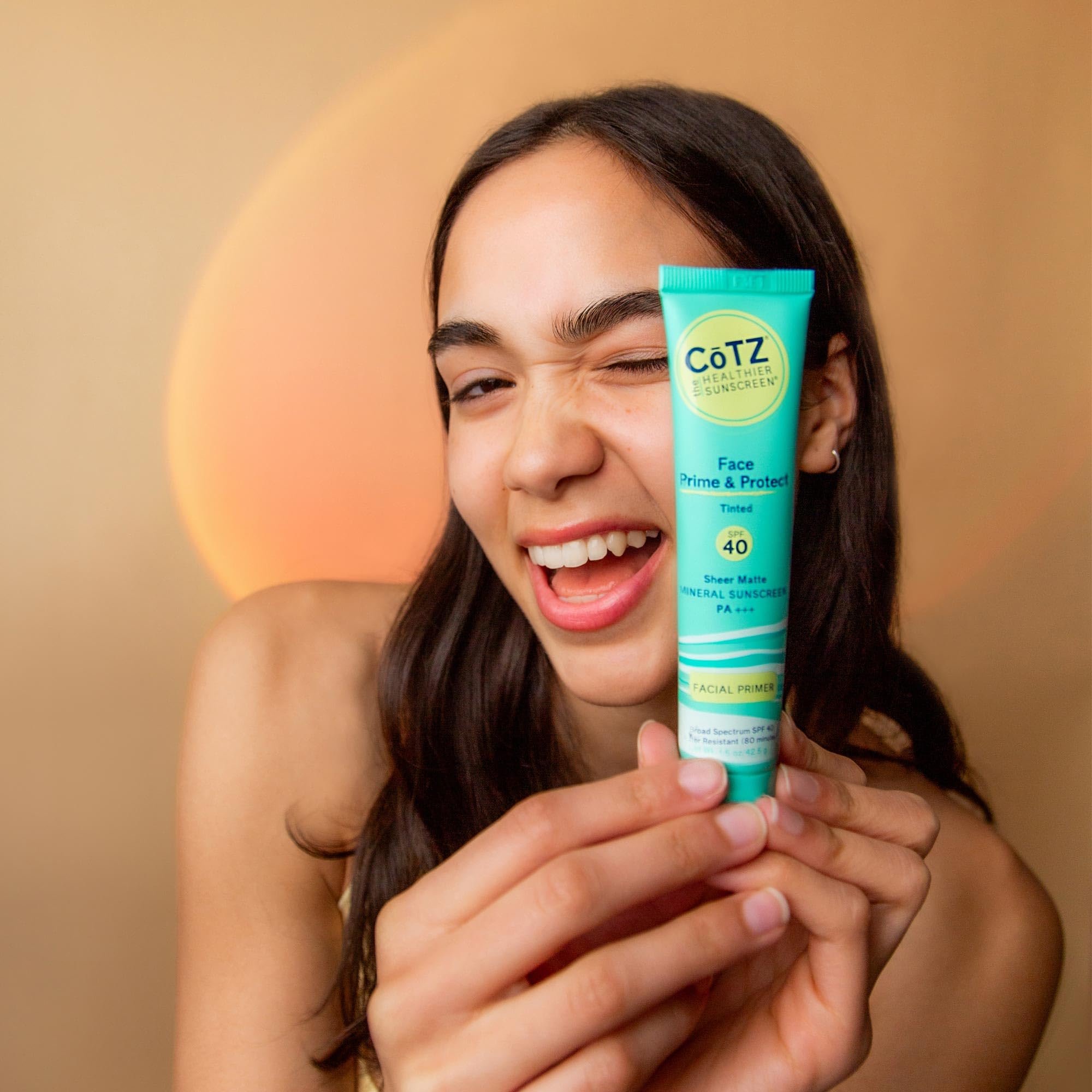CoTZ Face Prime & Protect SPF 40 label indicates water resistance