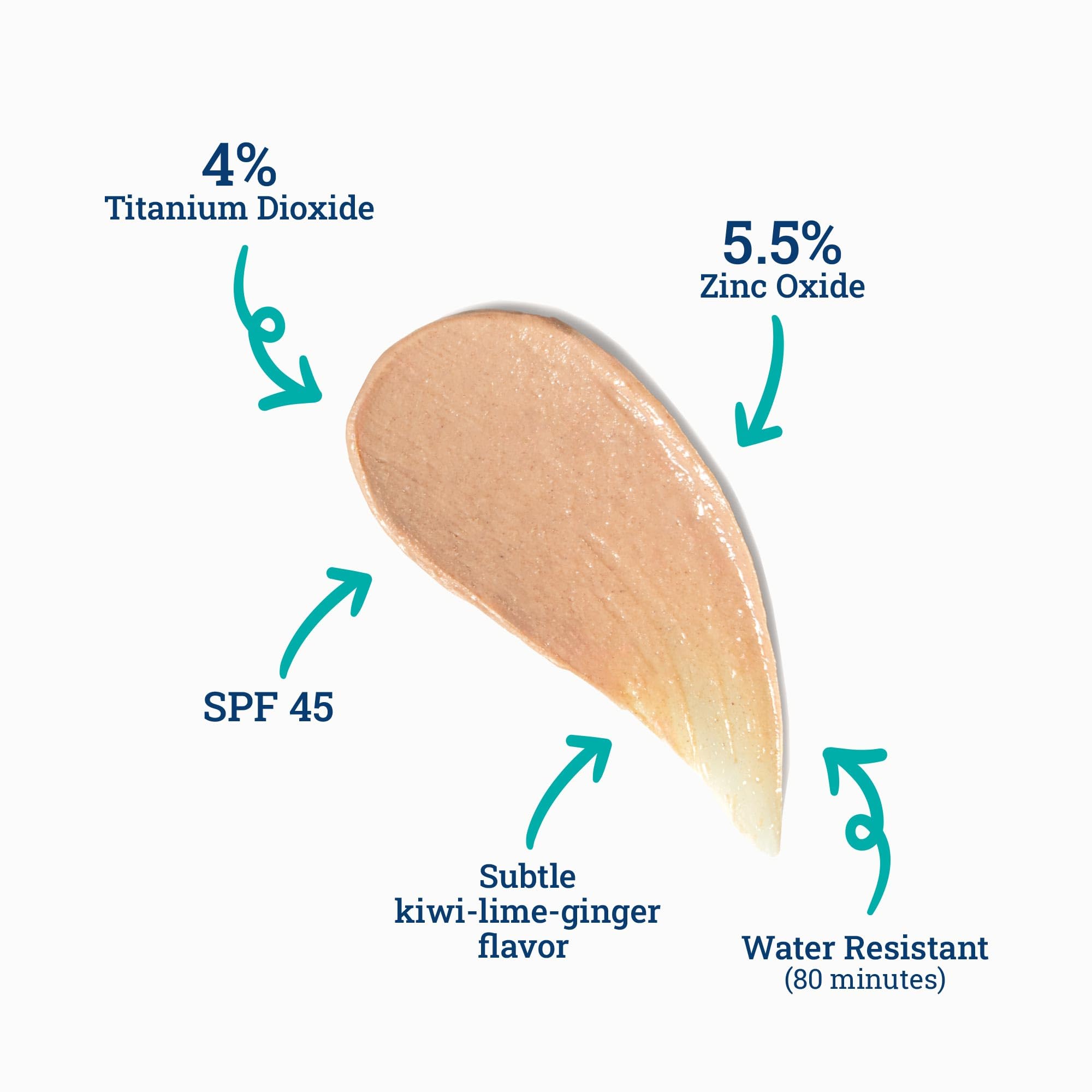 CoTZ Lip Spf 45 balm on lips closeup shows smooth texture.