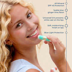 CoTZ Lip Spf 45 packaging label highlights mineral sunscreen and SPF 45.