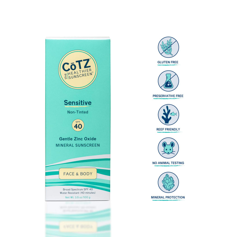 CōTZ Sensitive application on forearm showing sheer mineral coverage