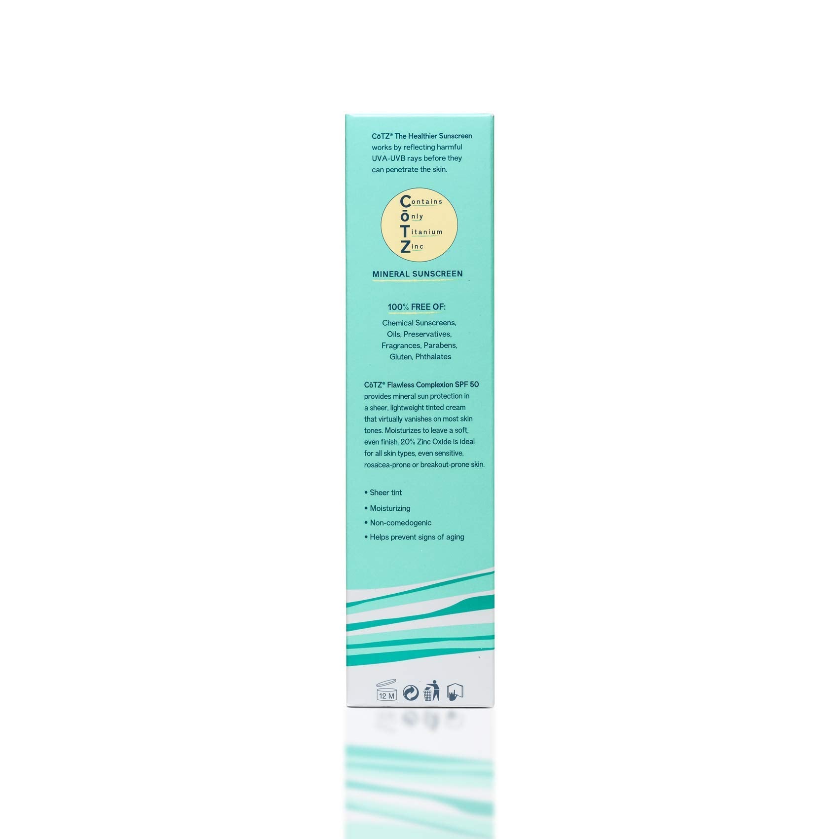 CoTZ tinted sunscreen near white-cast-free finish demonstrates natural glow.