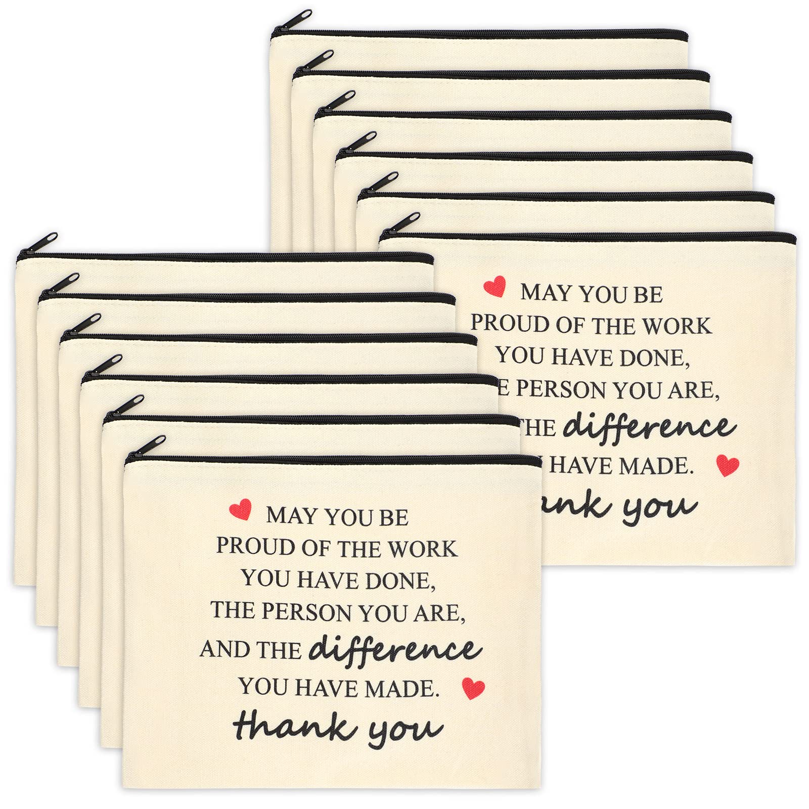 Coume thank you bag with inspirational quote on canvas for mentors.