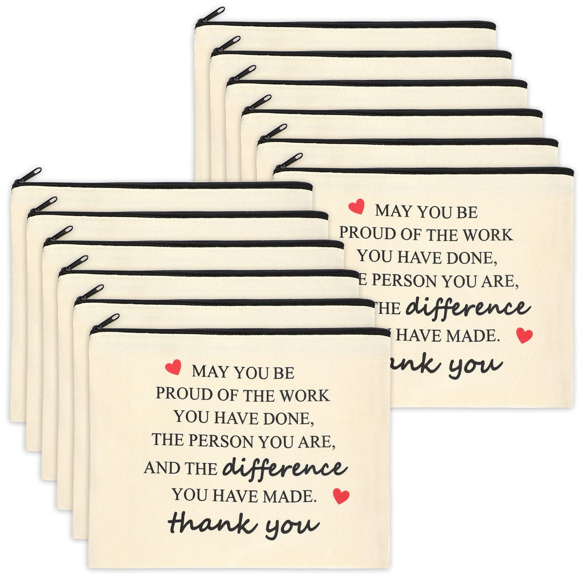 Coume thank you bag with inspirational quote on canvas for mentors.