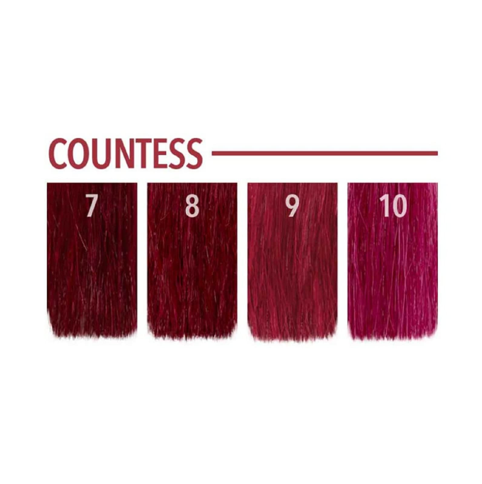 Countess on dry hair application demonstrates direct-from-tube color placement on hair.