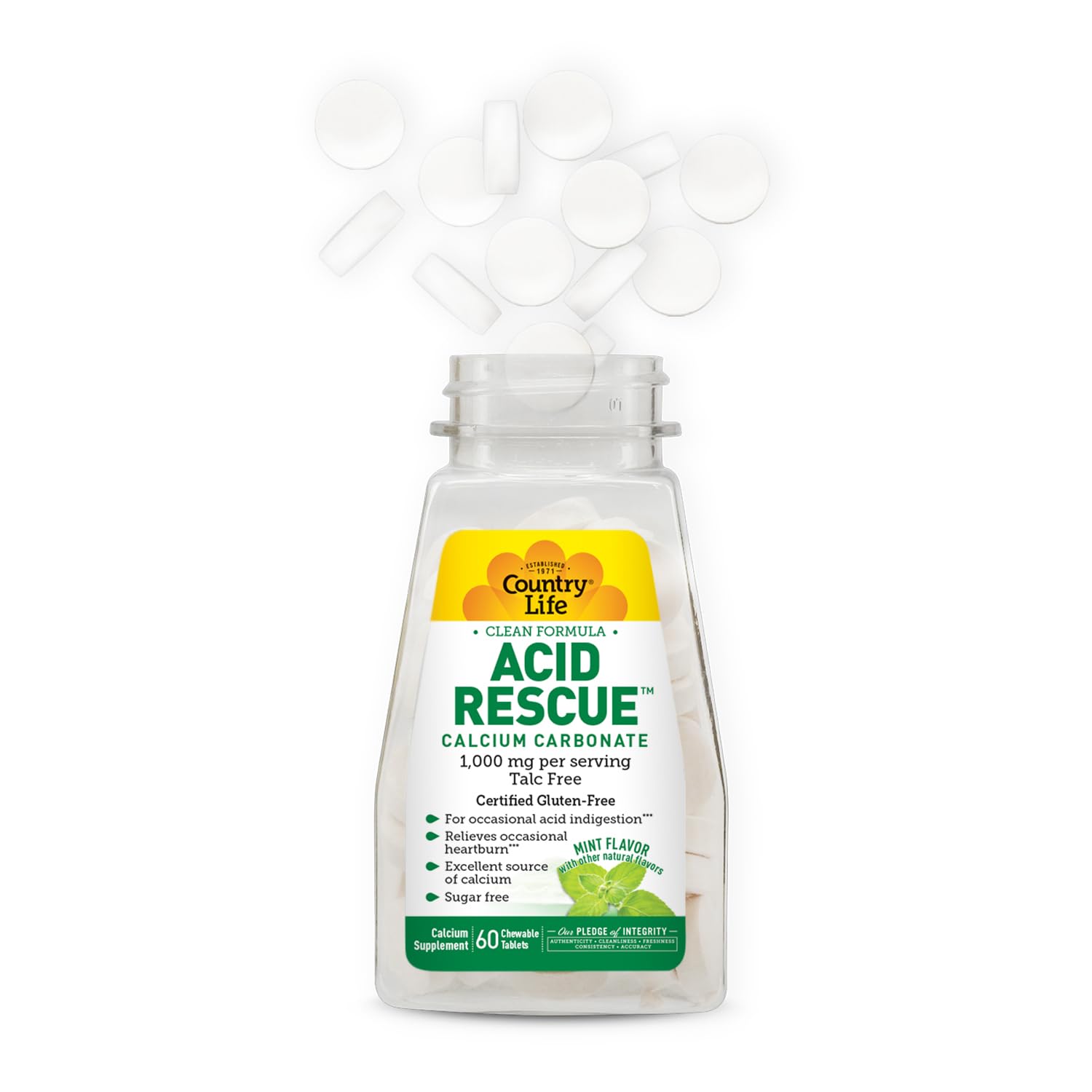 Country Life Acid Rescue mint-flavored pack highlights sugar-free on-the-go relief